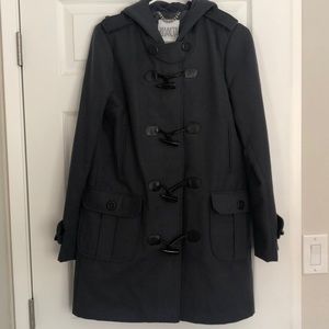 New! Grey Hooded Coat